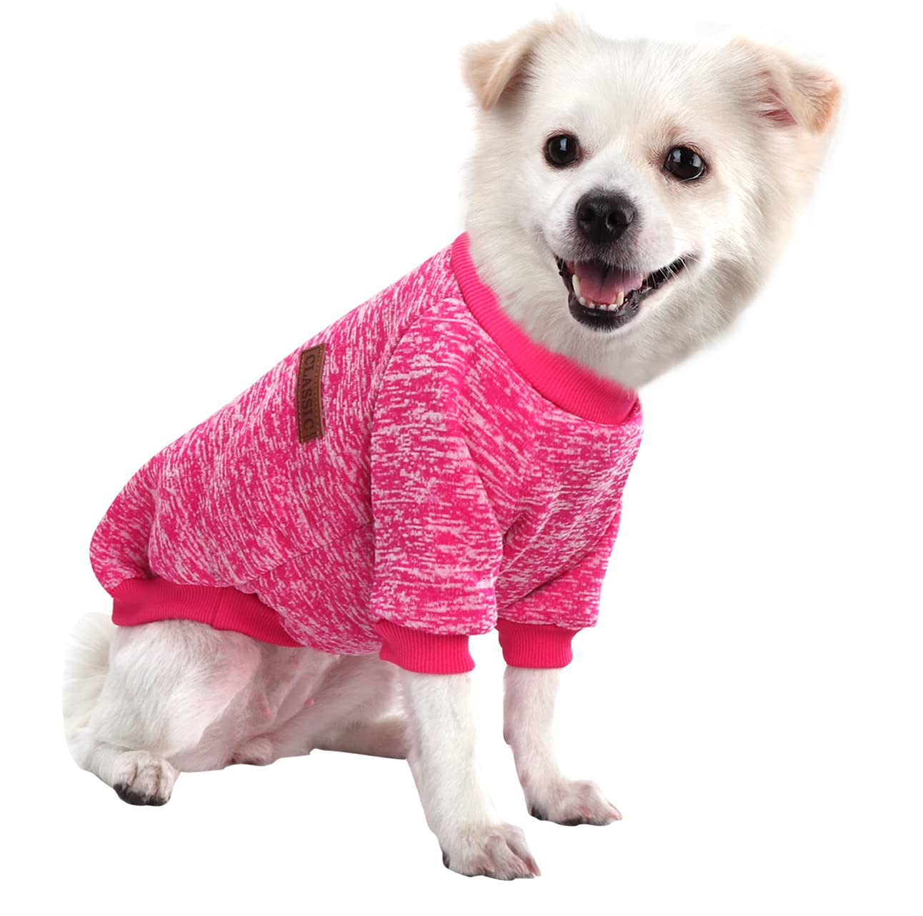 HuaLiSiJi Dog Hoodie Sweatshirt Chihuahua Jumper Dog Jumper, Fleece Inside, Soft Cozy, Colour Vibrant Easy to Take On and Off (Rose Red, XL)