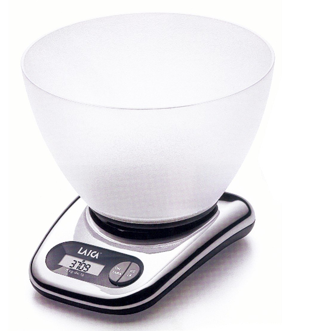 LAICA Tabletop Electronic Kitchen Scale with Large Capacity Bowl, 5kg Capacity - Silver