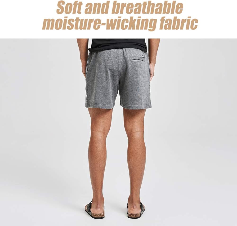 MaaMgic Mens Athletic Gym Shorts 5.5" Elastic Waist Casual Pajama Pocket Jogger Men Workout Short Pants at  Men’s Clothing store