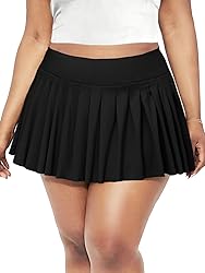 Women's Plus Size Micro Mini Pleated Skirts High