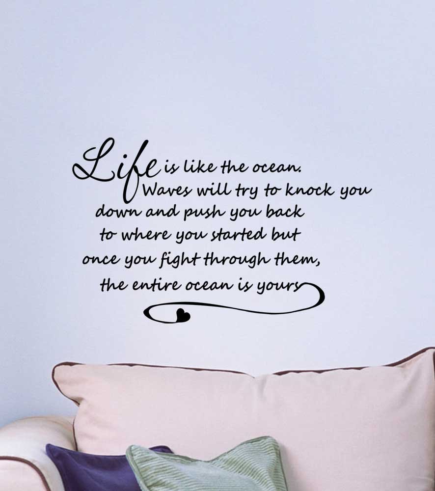 Amazon Wall Decal Life is like the ocean waves will try to knock you down and push you back to where you started but once you fight through them