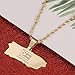 Puerto Rico Map Pendant Chain for Women Puerto Ricans Map Jewelry