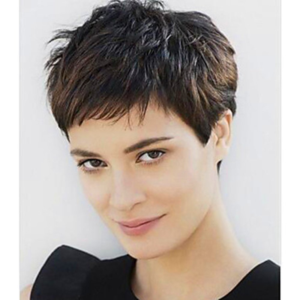 Amazon Com Short Brown Cute Pixie Wigs For Women Natural Color
