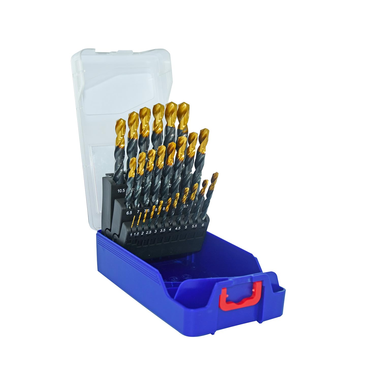 TIVOLY - High Performance Metal Drill Set - for Drilling Metal, Copper, Aluminium, Cast Iron, Stainless Steel - 25 HSS Drills Ø 3/64" to 1/2"