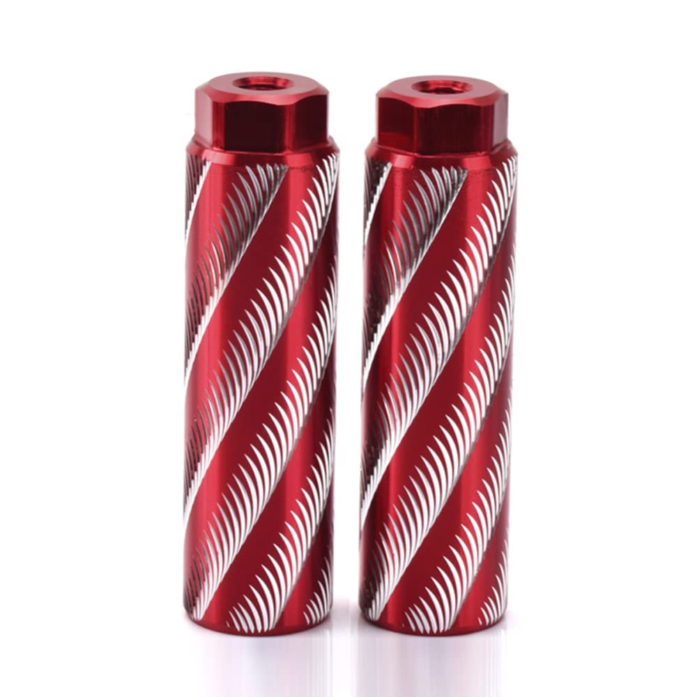 Bike Pegs, Aluminum Alloy Bike Foot Rest Stunt Pegs, Anti-slip Rear Feet Pedals BMX Stunt Pegs, Bike Foot Pegs for for Mountain Bike red