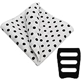 LHXzizizi Pocket Squares for Men, Polka Dots Cotton Mens Handkerchiefs with Pocket Square Holder for Business Wedding Casual
