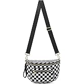 BOSTANTEN Crossbody Bags for Women Cross Body Purse Checkered Bum Bag, Large Diaper Purse for Moms, Perfect for Work/Travel