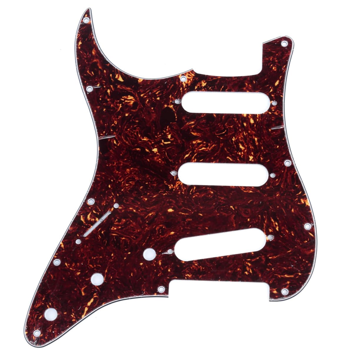 Musiclily SSS 11 Hole Left Handed Strat Guitar Pickguard for Fender USA/Mexican Made Standard Stratocaster Standard Modern Style, 4Ply Tortoise Shell