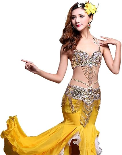 Abiti Da Ballo Di Moda Vestito Da Danza Del Ventre Da Donna Reggiseno E Cintura Tribali Di Danza Del Ventre Costume Da Ballo Professionale Sexy Cintura Da Reggiseno Con Spettacolo Di Carnevale