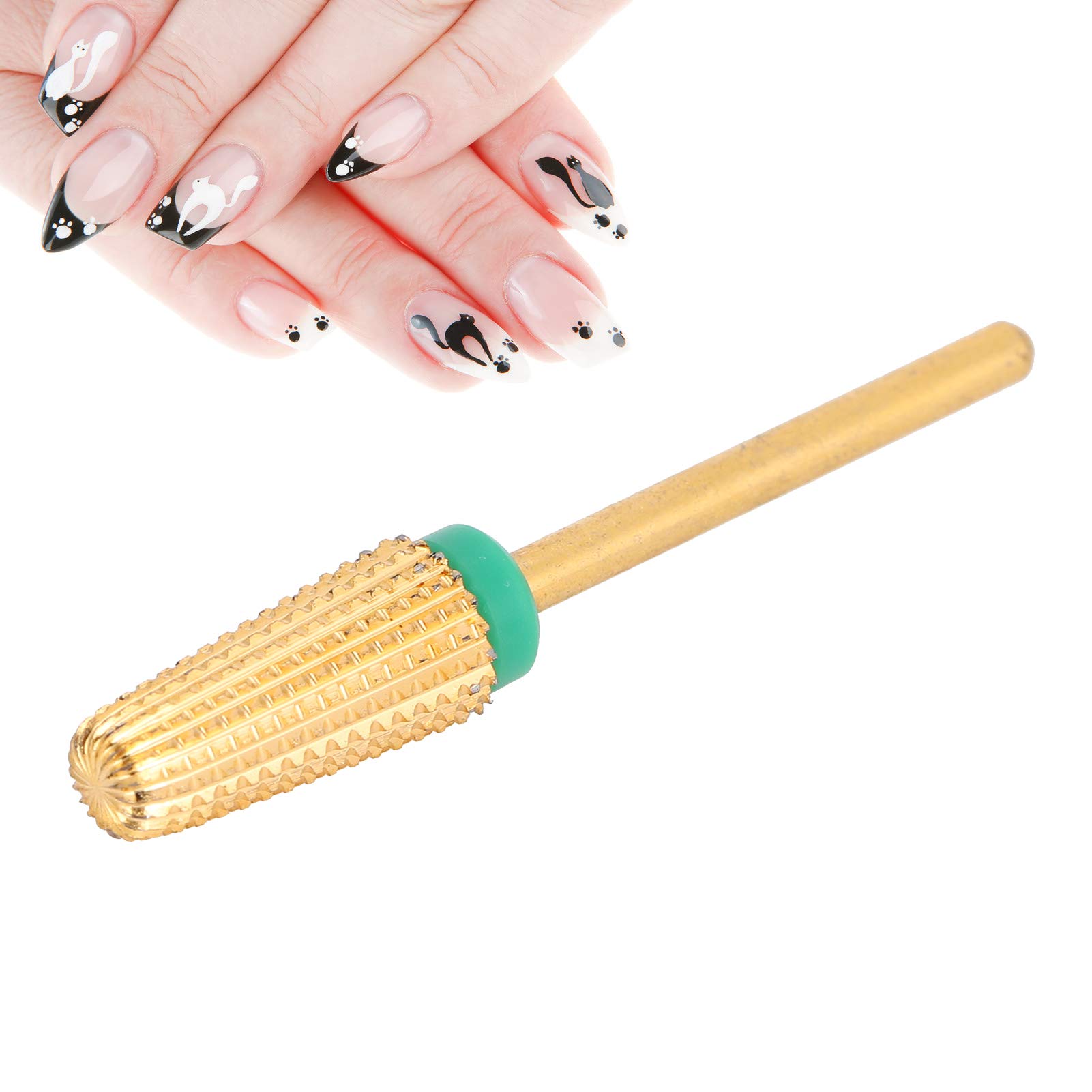 Nail Drill Bits 5 in 1 Carbide Drill Bits Tapered Cone Cuticle Clean Bit Nail Art Pedicure Manicure Tools Accessories Nail Polishing Accessory(Available Grit: XF,F,M,C,X)(C)