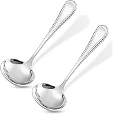KEAWELL Premium Verona 2-Piece 7.1-Inch Gravy Ladles (2, 7.1" Gravy Ladle) | 18/10 Stainless Steel Small Gravy Ladles; Heavy-Duty Deep Bowls; Ergonomic Handles for Smooth Pouring; Dishwasher Safe