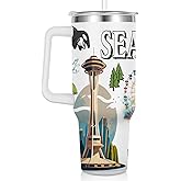 Pininerr City Tumbler 40oz,Stainless Steel Water Bottle for Hot & Cold Beverages-City Gift Idea (Seattle)