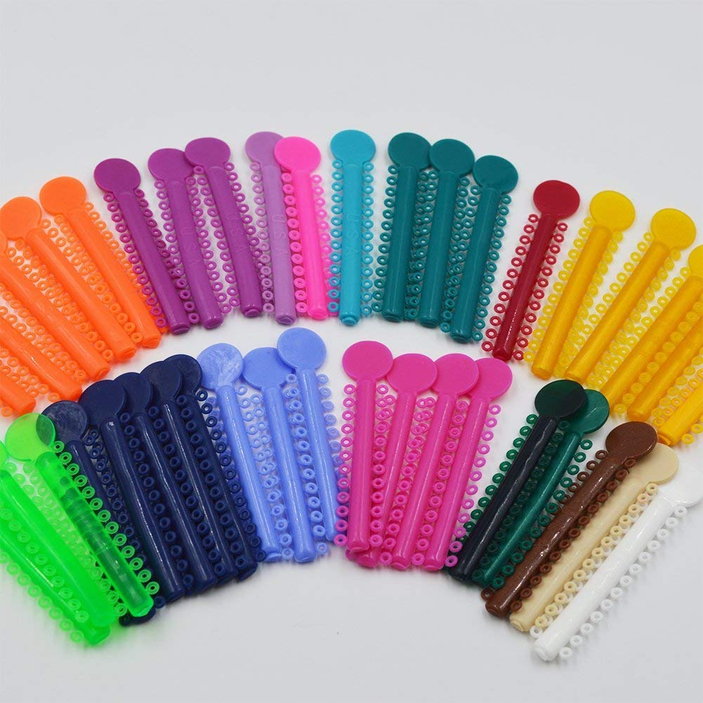 NSKR HPS 1040pcs of Orthodontic Elastomeric Ligature Ties, Orthodontic O-rings Braces Rubber Bands Multi-color: Industrial & Scientific