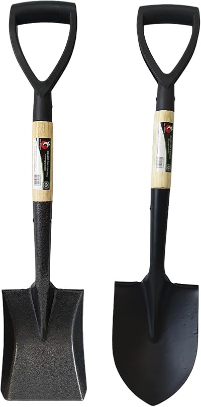 Easy Shopping Square & Round Mini Shovel Set with Wooden Handle