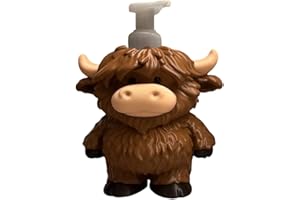 Highland Cow Hand Soap Dispenser, 2026 Adorable 3D Printed Cute Farmhouse Style Countertop Bottle, Decorative Animal Shaped H