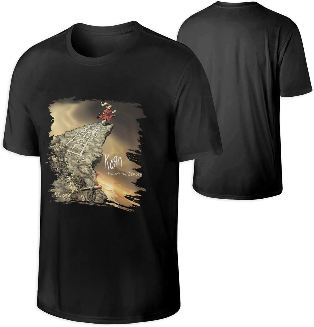 Men's Comfortable Cotton Korn Follow The Leader Short Sleeve T-Shirt