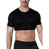 Men's Undershirts Muscle Fit Crop Top Short Sleeve Cropped T Shirt
