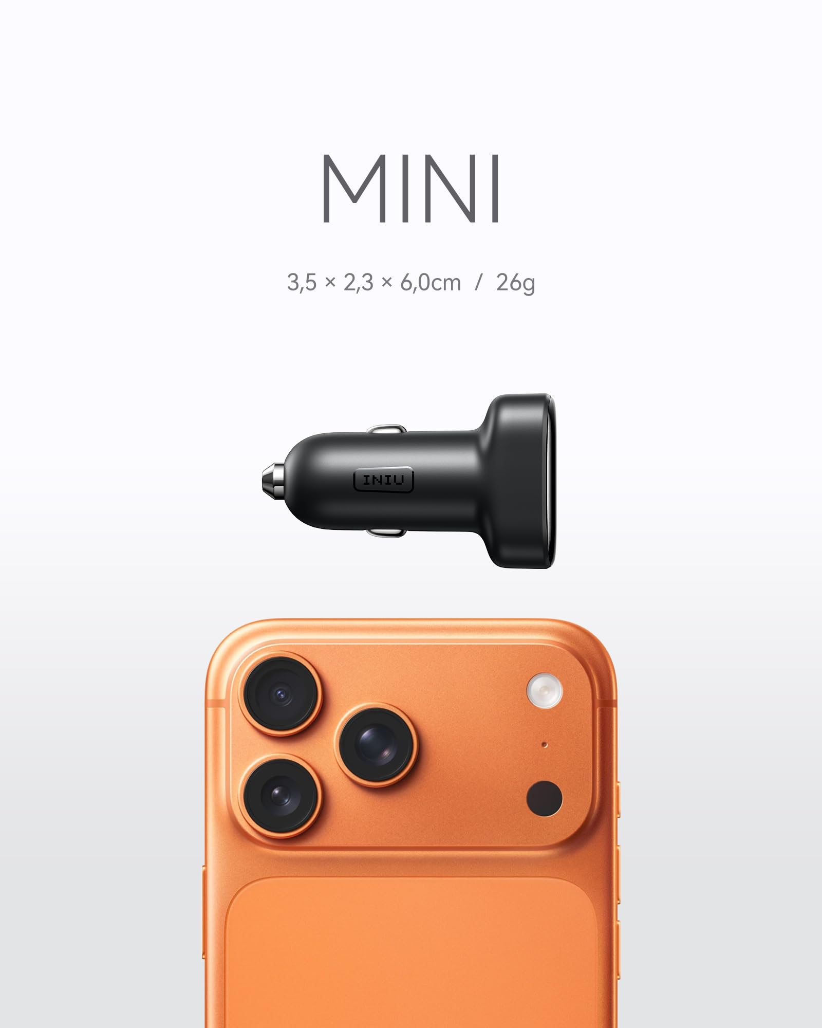 INIU Zigarettenanzünder, 90W [Zwei USB C 45W] Mini Größe Auto Kfz Ladegerät 4