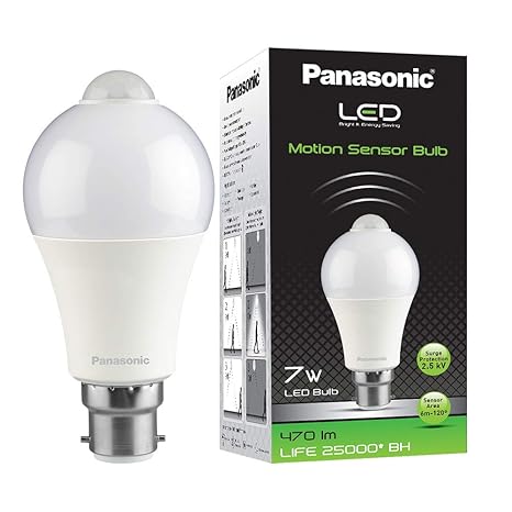 Panasonic PIR Round Base B22 7-Watt LED Bulb (White)