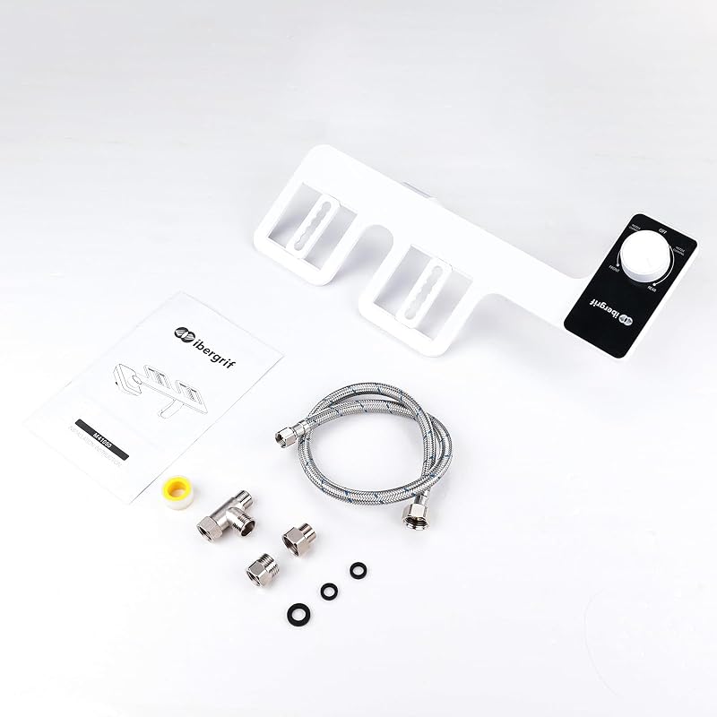 Bidé para WC com bico retrátil duplo, bidé portátil para sanita não elétrica, adaptador para sanita, com jato de água fria, pressão de água ajustável e fácil de instalar, M41050
