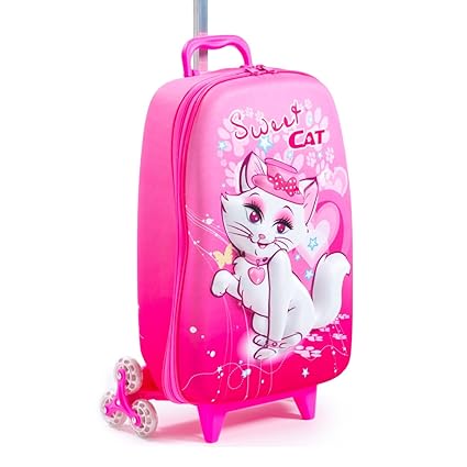 Amazon.com : 21-Inch Girls Pink 3D Sweet Cat Theme Upright ...