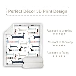 Sleepwish Dachshund Throw Blankets Cute Fleece