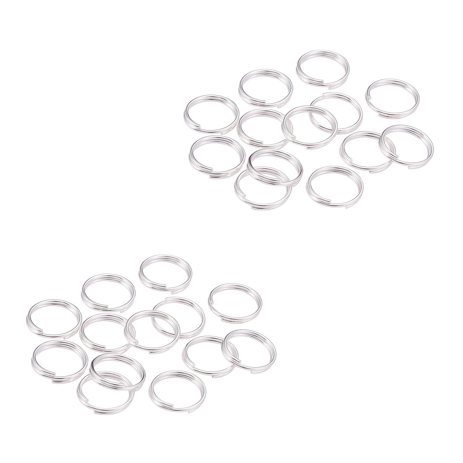 Leliafleury 200Pcs Round Key Rings 12mm Metal Split Rings Key Ring Hoops for DIY Crafts Jewelry Making (Silver)