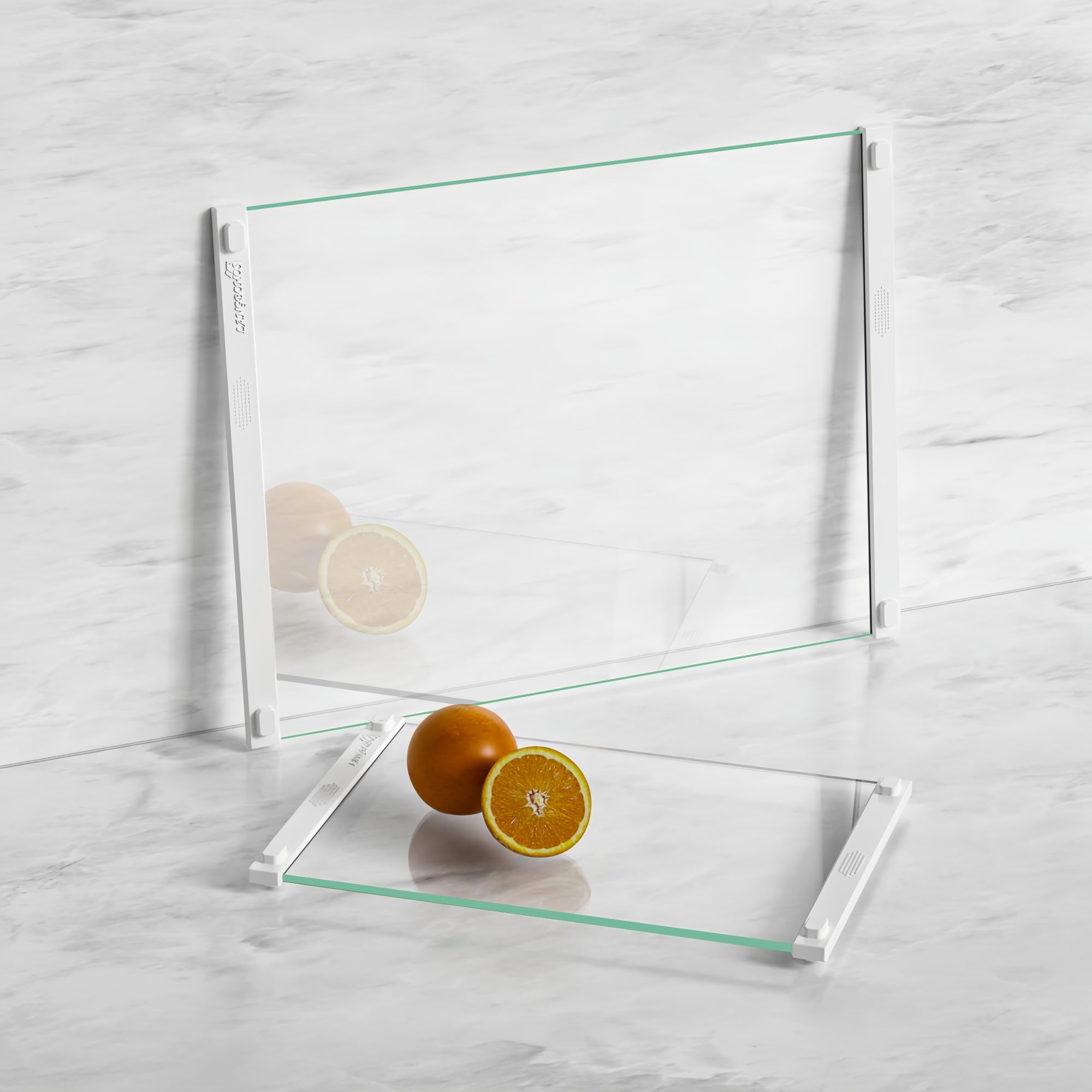Photo 1 of 2Pcs Glass Cutting Boards for Kitchen(12x16" & 12x8"),Clear Tempered Glass Paired with White Silicone Grip,No Scratches/Microplastic-Free/Non Toxic,Excellent Gift for Mother's Day and Father's Day
