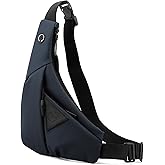 MAYMOONER Small Sling Crossbody Bag Men Women, Lightweight Anti-theft One Strap Casual Chest Bag Slim Backpack for Outdoor Walking Trip Hiking Biking Blue