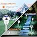 Aglaia Solar Lights Outdoor [6 packs] Solar Powered Pathway Color Changing Light with 2 Lighting Modes Landscape Light For Lawn/Patio/Yard/Walkway/Driveway/Sidewalk (Stainless Steel)