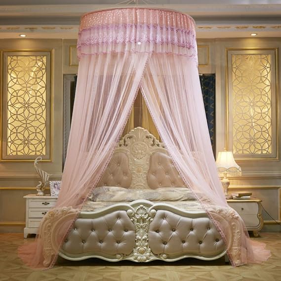 LHF Colgando Mosquitera,Cúpula Encaje Dosel De Cama,1 Entrada