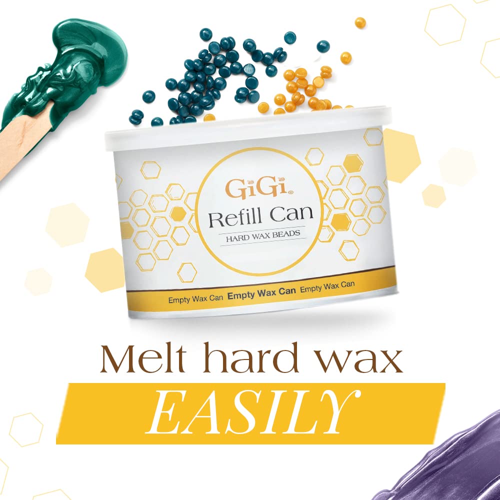 GiGi Empty Wax Refill Can for Hard Wax Beads - Professional Wax Warmer Compatible, Reusable & Heat-Resistant Container for Easy Waxing