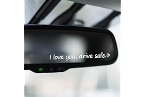 AOZUO 3x "I love you, drive safe" Rear View Mirror Sticker, Rearview Mirror Decal with Heart Car Window Decals Self Affirmations Car Mirror Stickers for Women Water Bottle Laptop Accessories Gifts
