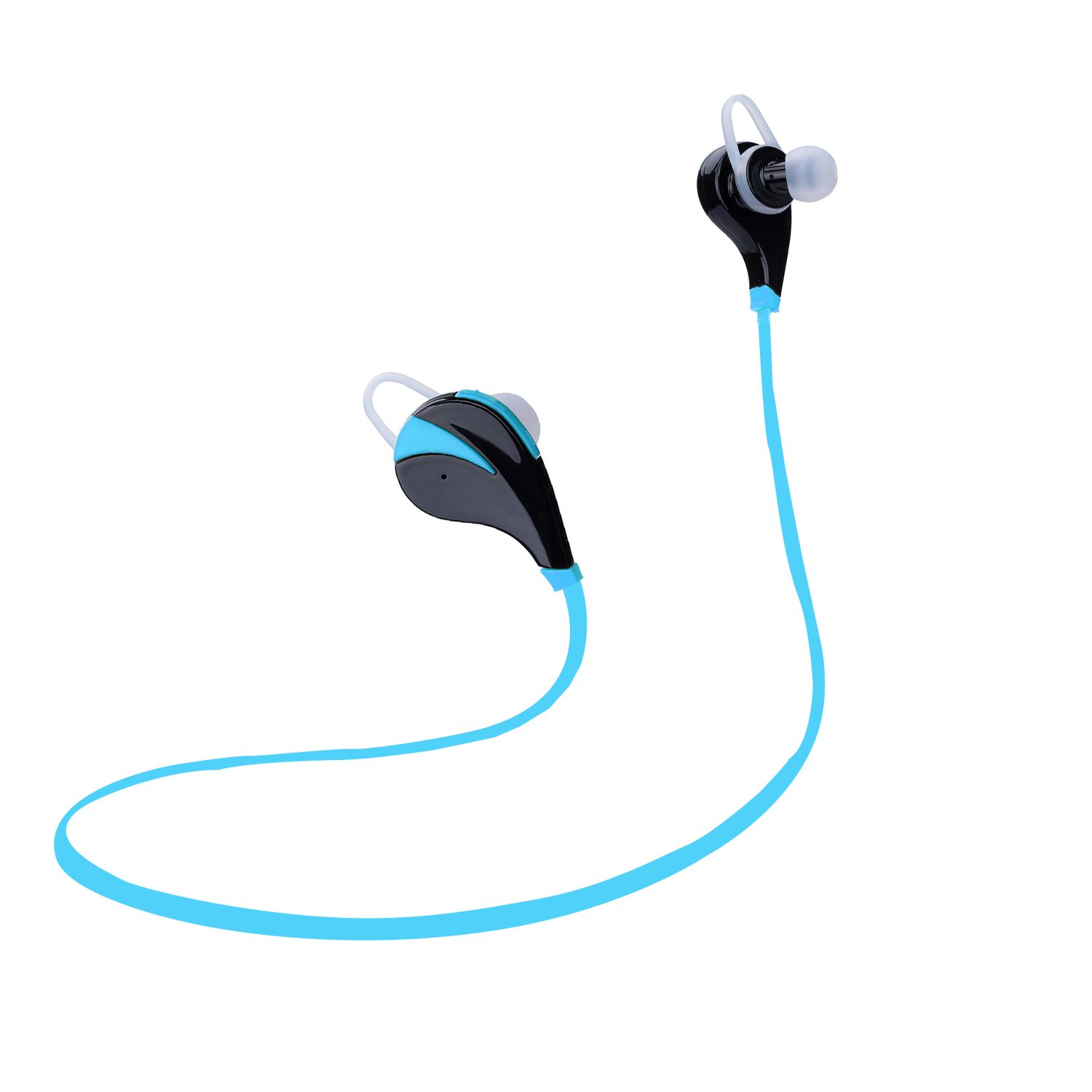 Bluetooth 4.0 Headset Stereo Earphones Wireless Earset Earbuds Sweatproof Sports Running Headphones with Microphone For Andorid IOS Mobile Phones 3D music experience Smart Voice Control (Blue)