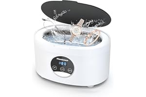 Hanience Ultrasonic Jewelry Cleaner - Powerful 600ml Capacity Ultrasonic Cleaner Machine for All Jewelry | Professional Cleaner for Rings, Diamond Rings, Watches, Retainers, Glasses, Eyeglasses & More