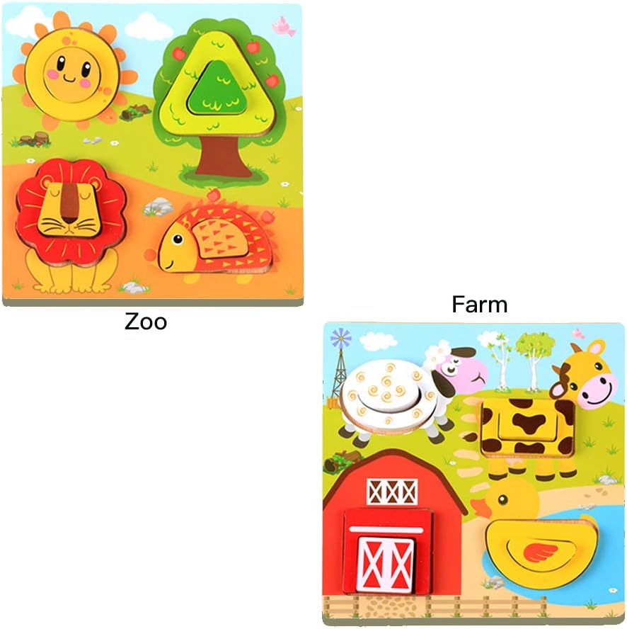 chunky wooden puzzles for toddlers
