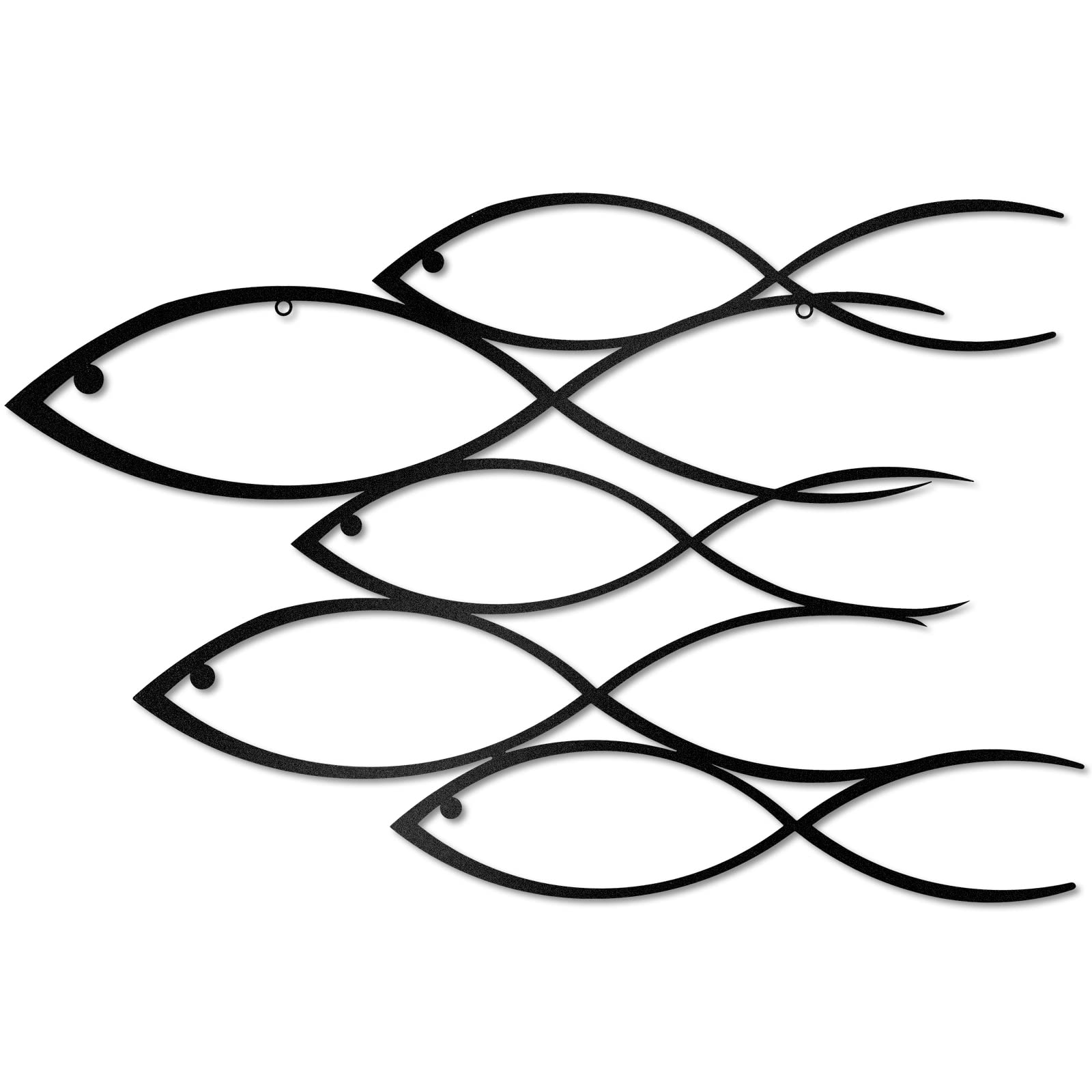 Funrous Nautical Metal Wall Art School of Fish Modern Work Decorative Decor Style for Indoor Outdoor Home Bedroom Office Window (Chic Style,40 x 26 cm)