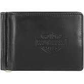 Harley-Davidson Men's B&amp;S Card Release Leather RFID Billfold Wallet, Black