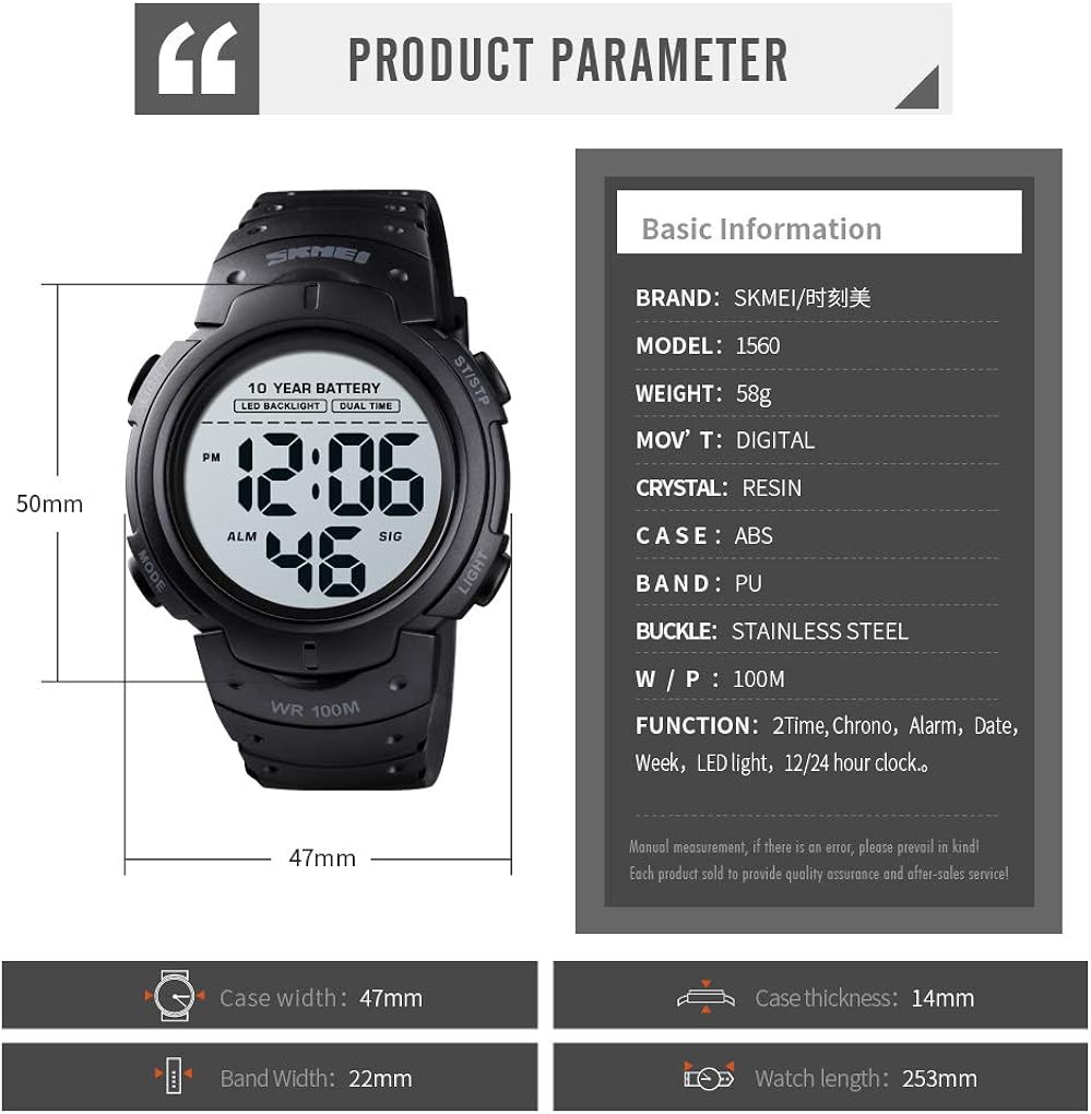 skmei water resistant 100m