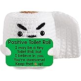 Rxoxye Mini Funny Positivity Gifts Handmade Crochet Presents - Birthday, Christmas, Graduation Motivational for Women/Men, Friends, Family, Coworkers - Emotional Inspirational Support Cute Desk Deco