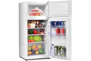 Safeplus 3.4 cu ft. Compact Refrigerator, Mini Fridge with Freezer and Shelves for Dorm Bedroom