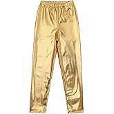 DRHOM Kids Girls Boys Shiny Metallic Dance Tights Pants Jazz Hip Hop Dancing Street Athletic Leggings Dancewear