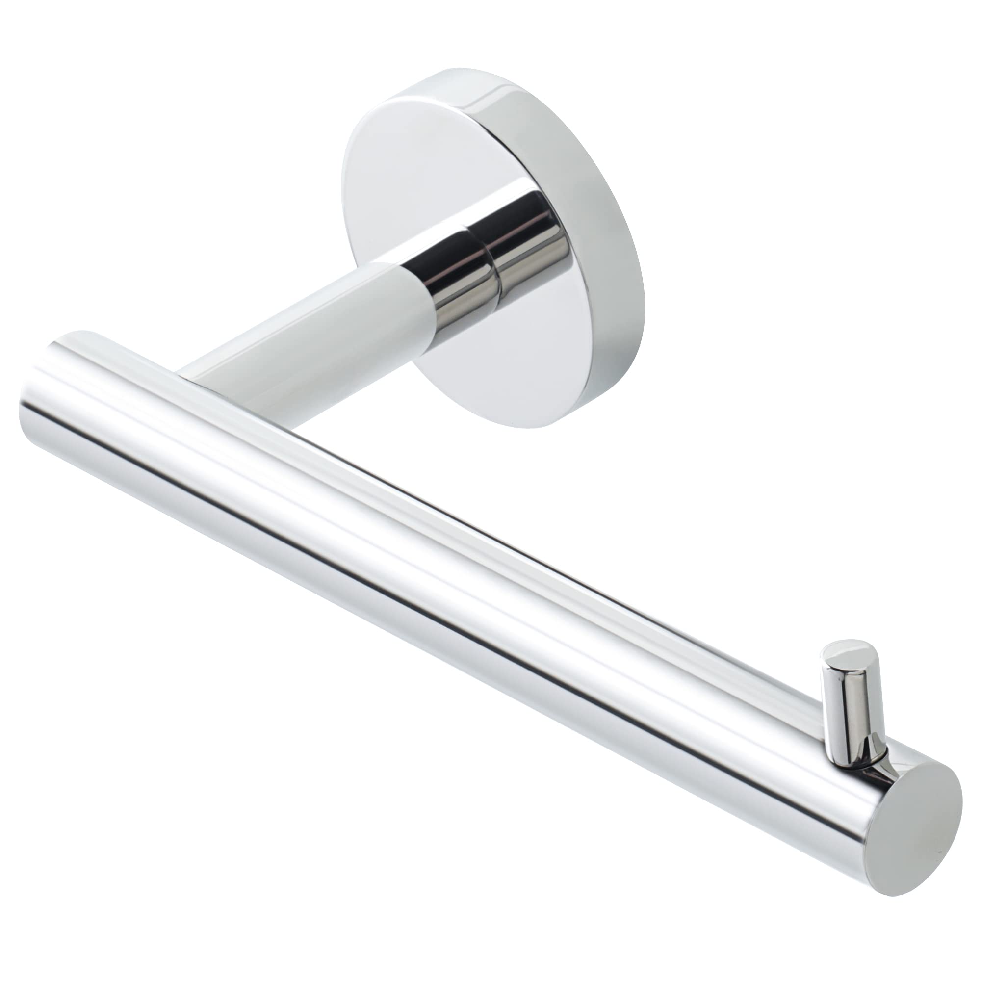 Sayayo Chrome Toilet Roll Holder Wall Mounted Toilet Paper Holder SUS304 Stainless Steel for Bathroom Kitchen, Loo Tissue Roll Holder Round Base Style, EGYT6130-C