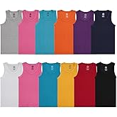 Yacht & Smith 12 Pack Women’s Cotton Ribbed Tank Tops, Tagless A-Shirt, Undershirts in Bulk, Colorful Multipack