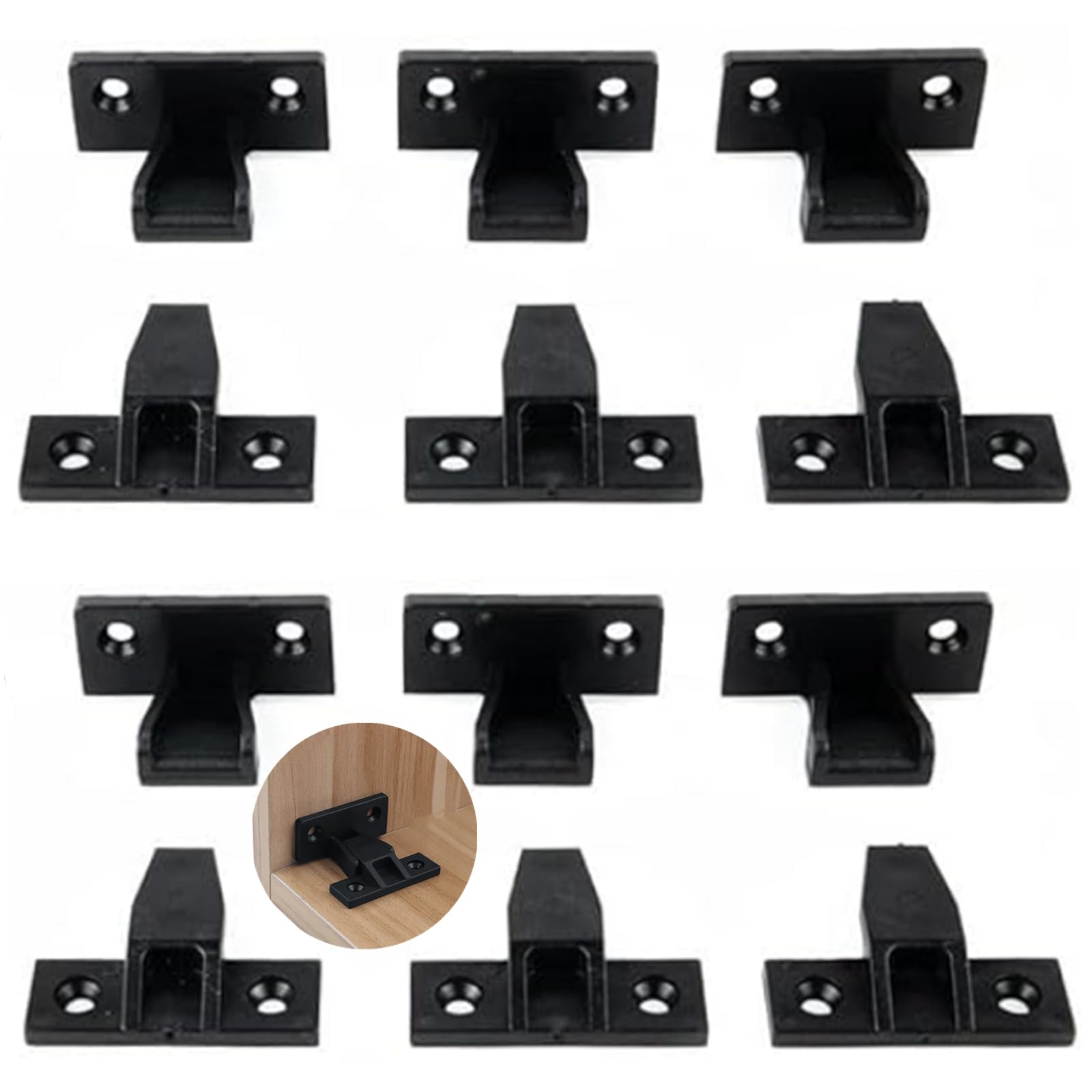 6 Pairs Bath Panel Clips Sturdy Kckboard Clips Push in Fittings Fasteners Fittings Press Fit Panel Clips for Kitchen Plinth Fasteners, Concealed Fixing Solution