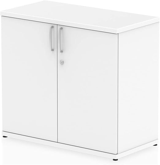 Relax Office 800mm Wooden Desk High Office Cupboard With 1 Shelf And Lockable Double Doors Office Storage File Organiser Storage Cabinet Adjustable Shelves White Finish Amazon Co Uk Kitchen Home