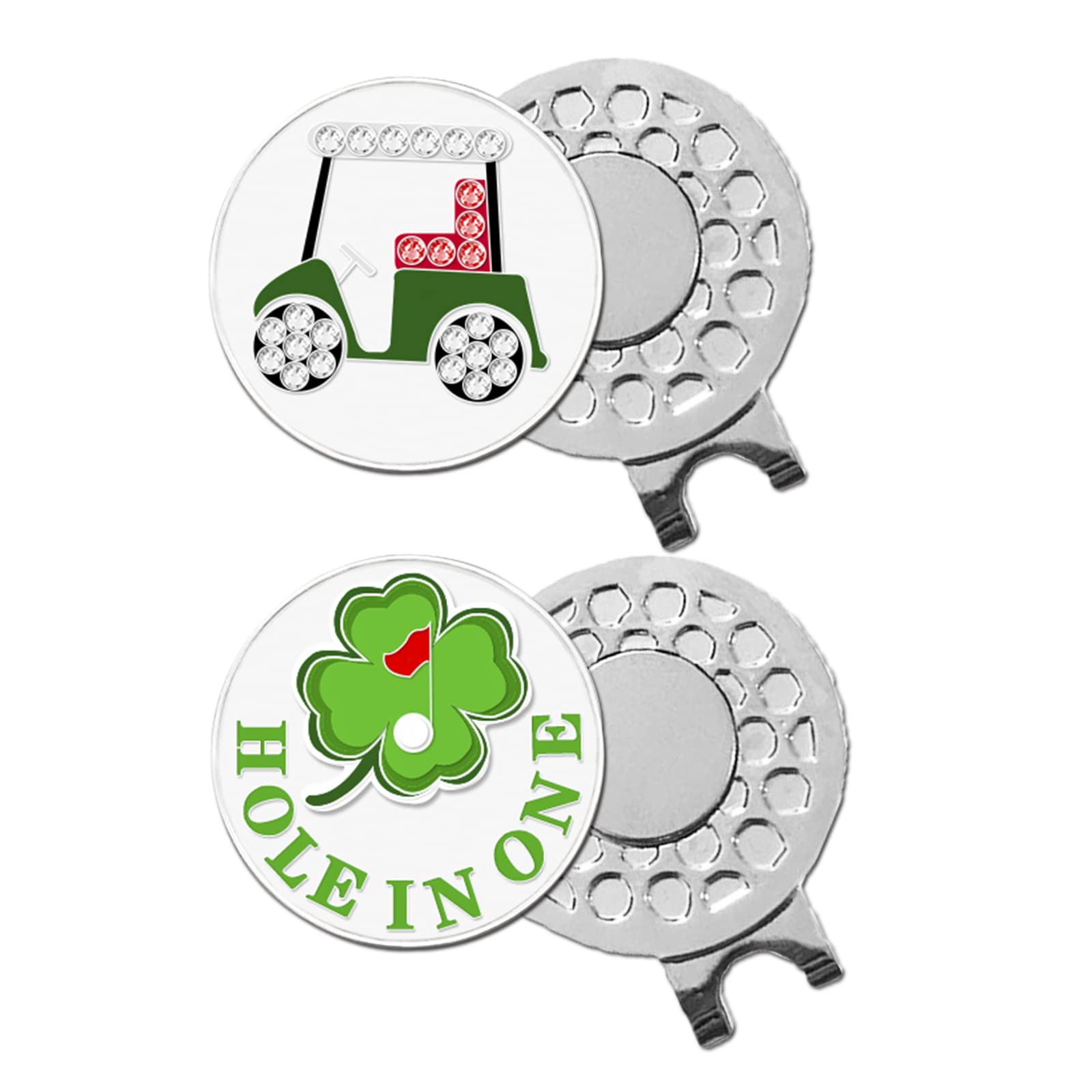 FINGER TEN Golf Ball Markers 2 Pcs with 2 Pack Hat