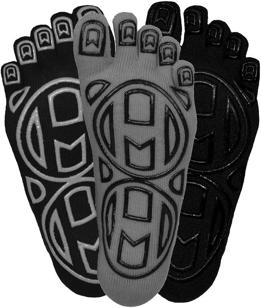 Mato & Hash 5-Toe Exercise"Barefoot Feel" Yoga Toe Socks With Full Grip: Clothing