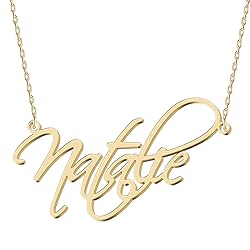 UMAGICBOX Personalized Natalie Name Necklace 18K