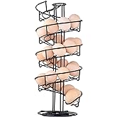 Toplife Spiral Design Metal Egg Skelter Dispenser Rack, Storage Display Rack, Black